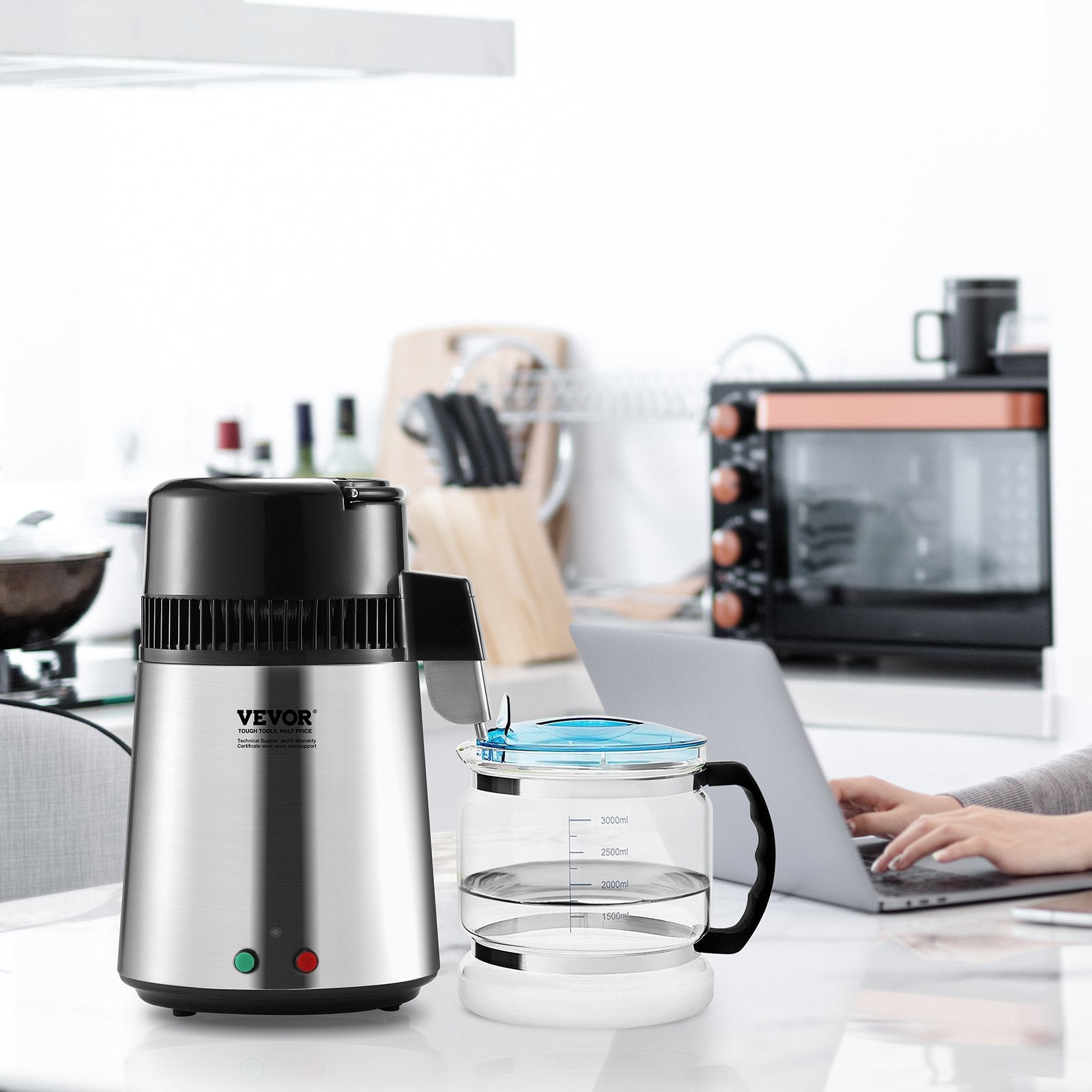 4L Water Distiller Purifier Machine Countertop Stainless Steel