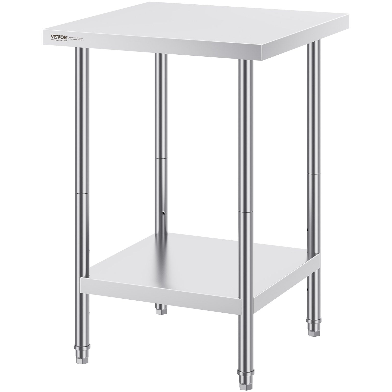 Stainless Steel Prep Table, 24 x 24 x 34 Inch, Heavy Duty Metal