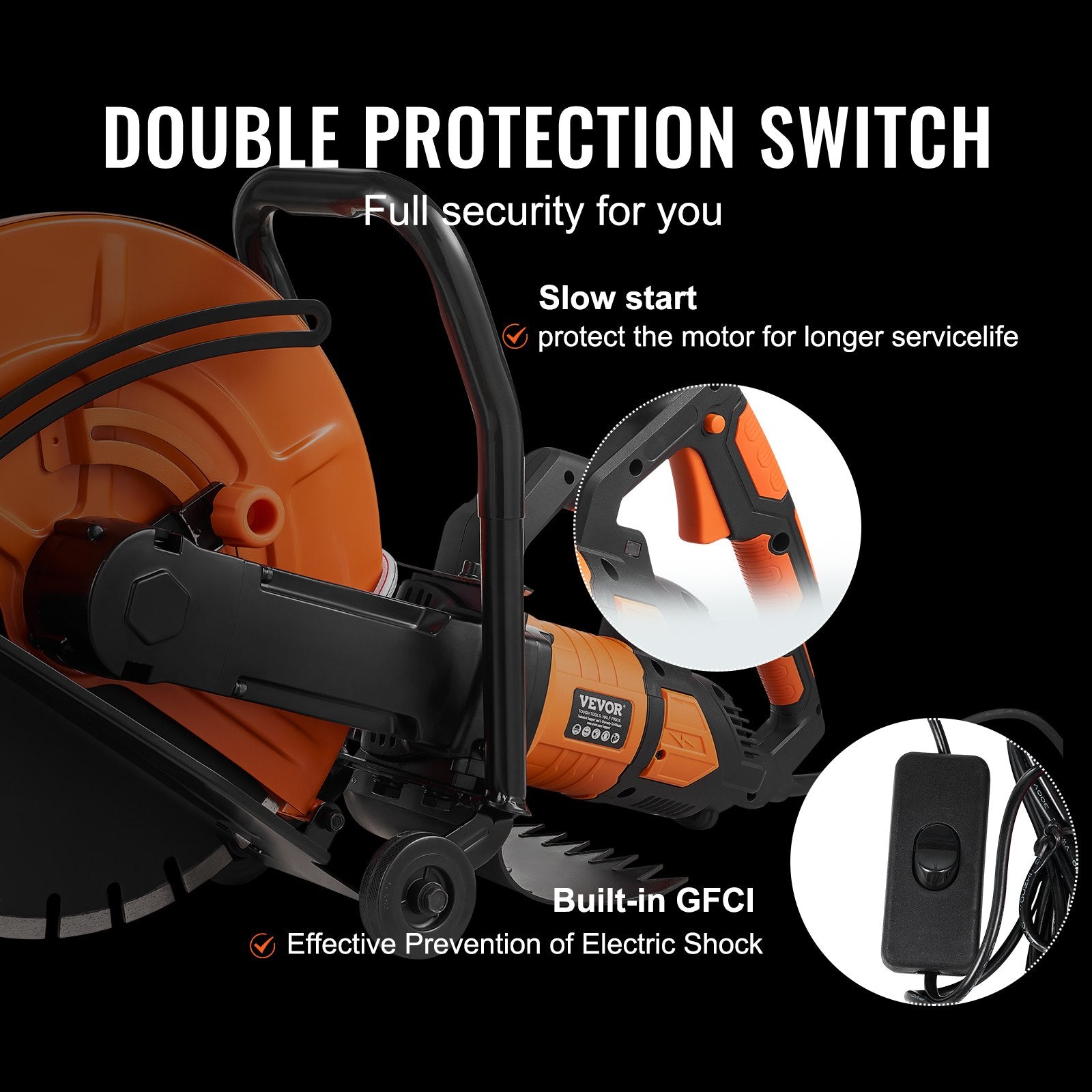 16in/40.6 cm Electric Concrete Saw Wet/Dry Saw Cutter with Water Pump