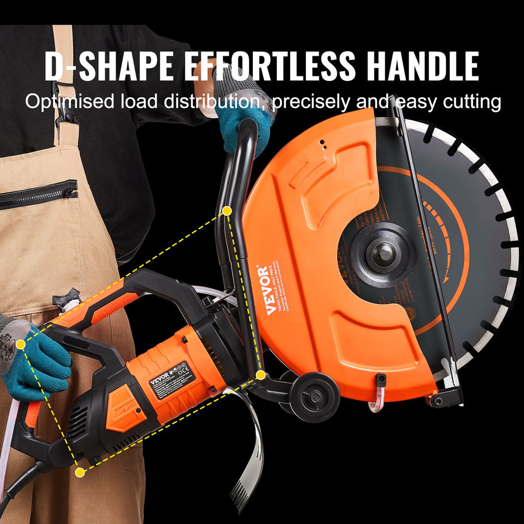 16in/40.6 cm Electric Concrete Saw Wet/Dry Saw Cutter with Water Pump