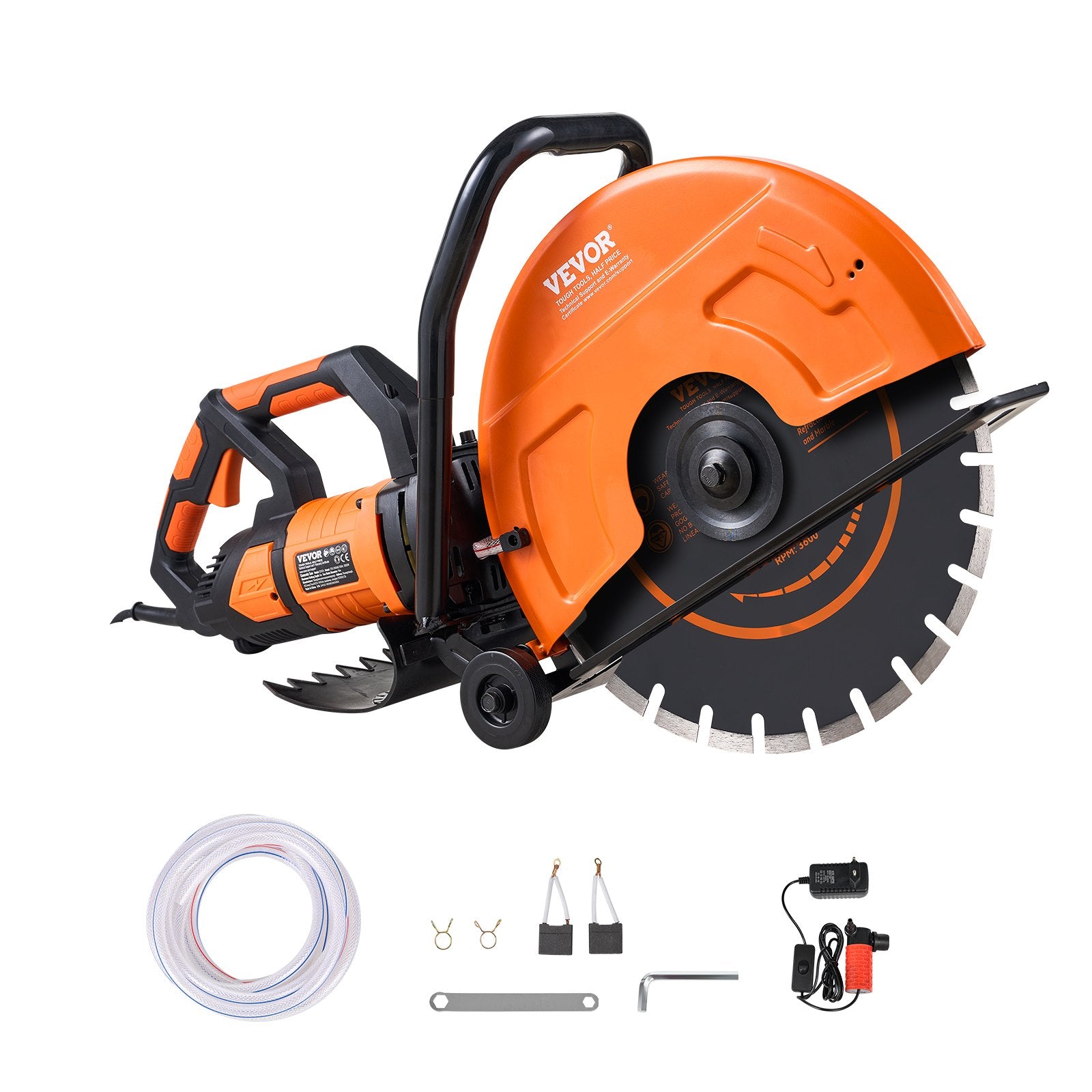 16in/40.6 cm Electric Concrete Saw Wet/Dry Saw Cutter with Water Pump