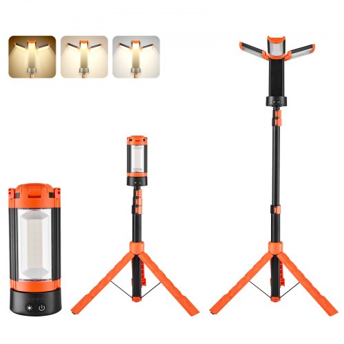 LED Work Light with Stand, 10Ah, Rechargeable Cordless Camping Light,