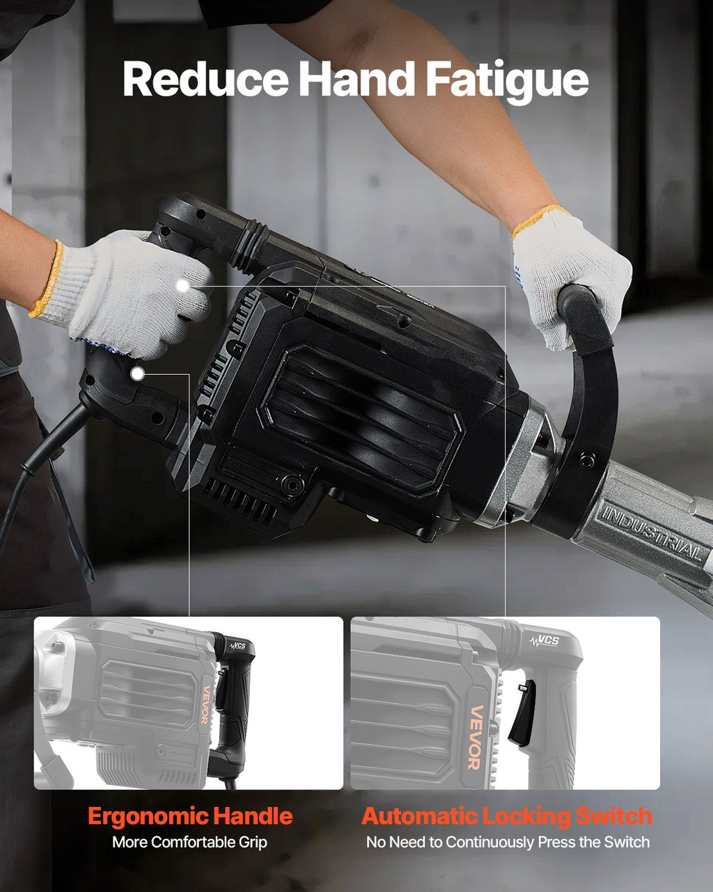 Demolition Jack Hammer, 3000 W Powerful Electric Jackhammer, 1700 BPM