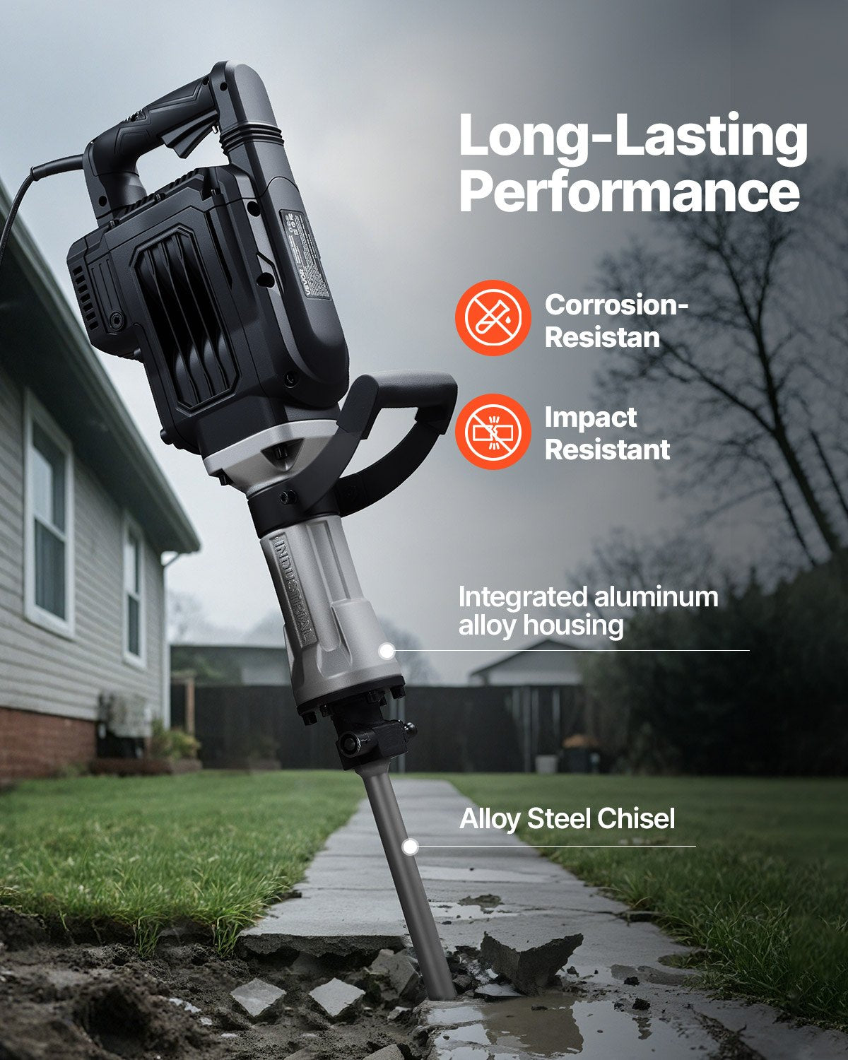 Demolition Jack Hammer, 3000 W Powerful Electric Jackhammer, 1700 BPM