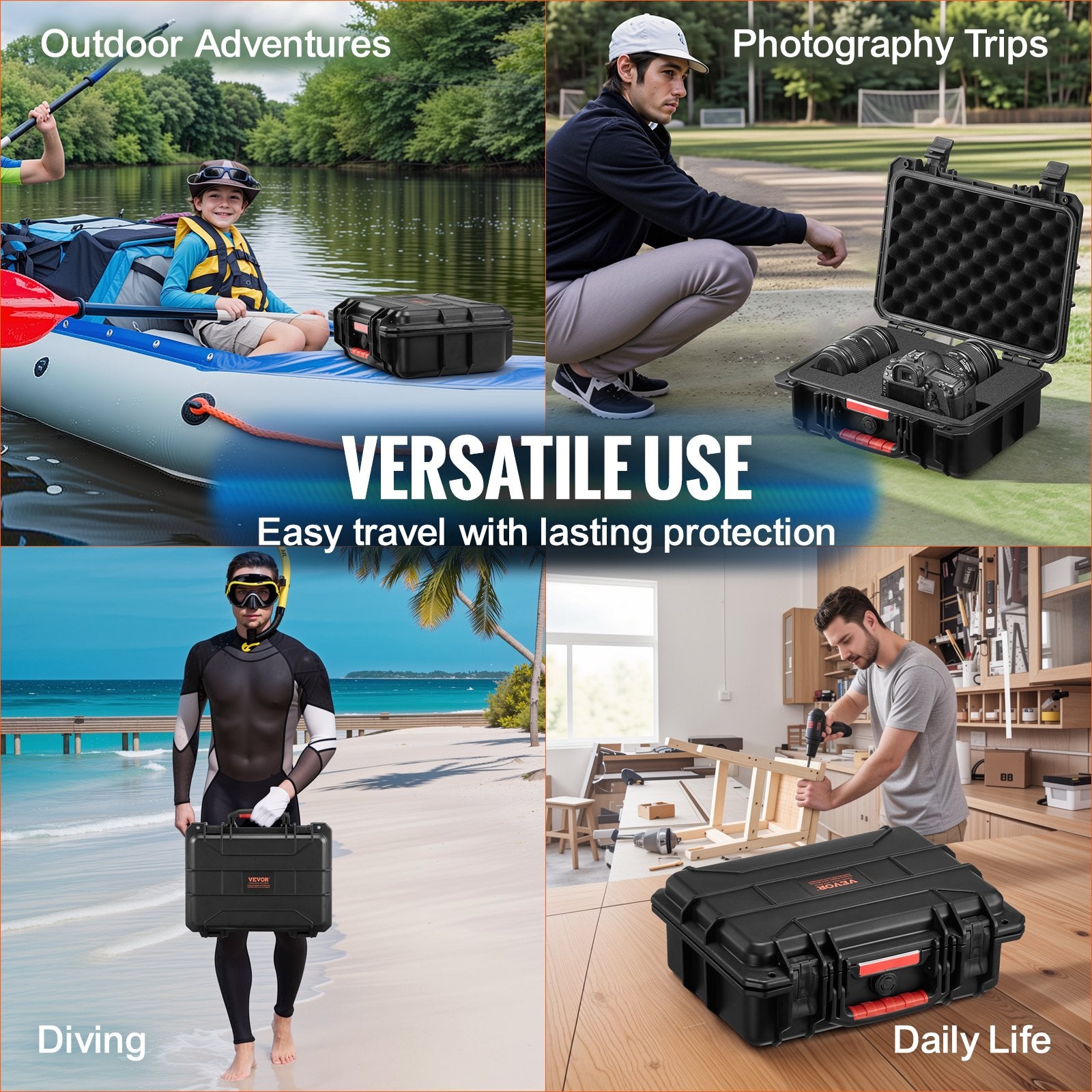 Weatherproof Hard Case, Heavy Duty Protective Dry Box Case with