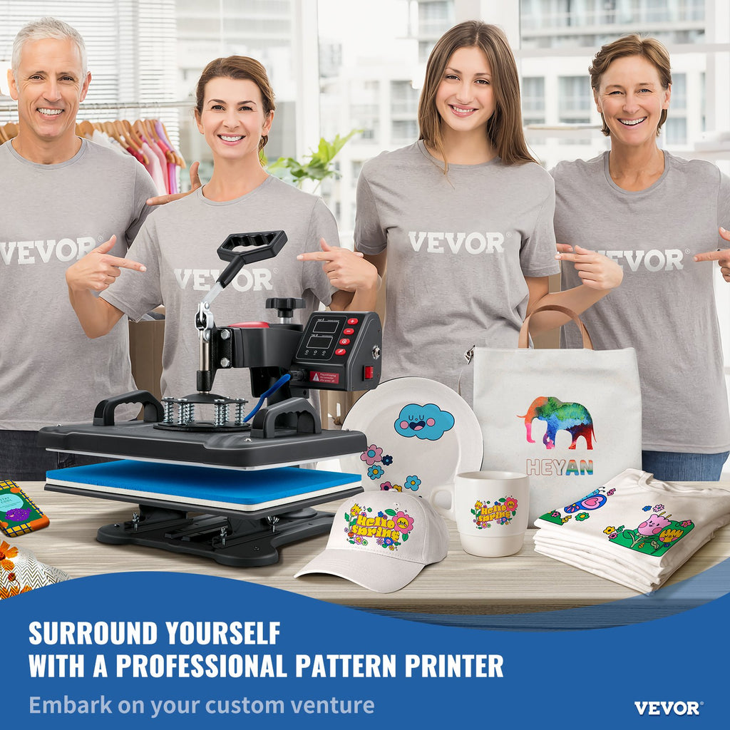 Heat Press, 5 in 1 Heat Press Machine Machine 30.48 x 38.1 cm,