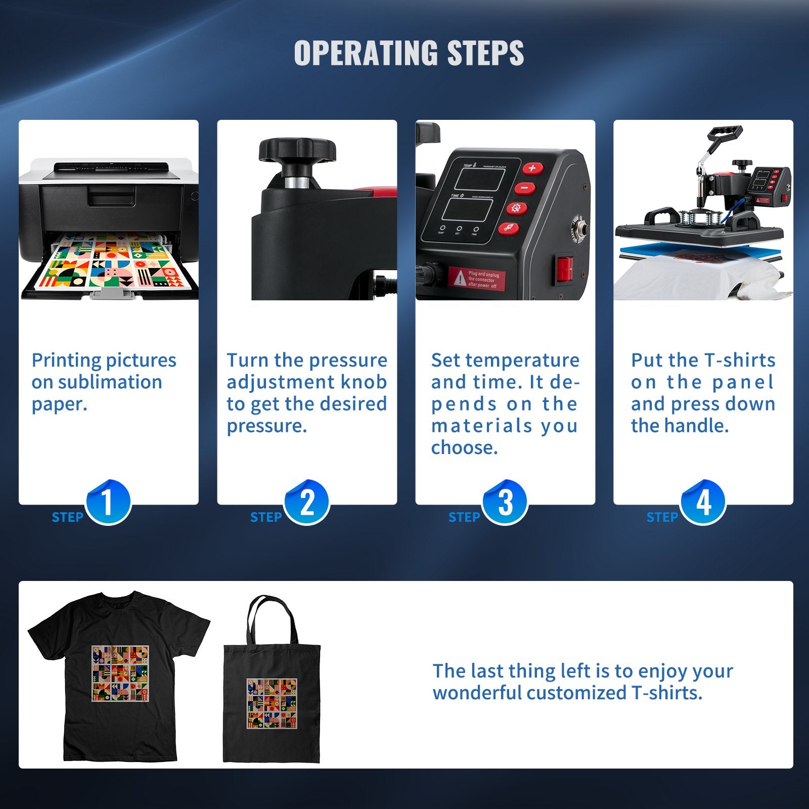 Heat Press, 5 in 1 Heat Press Machine Machine 30.48 x 38.1 cm,