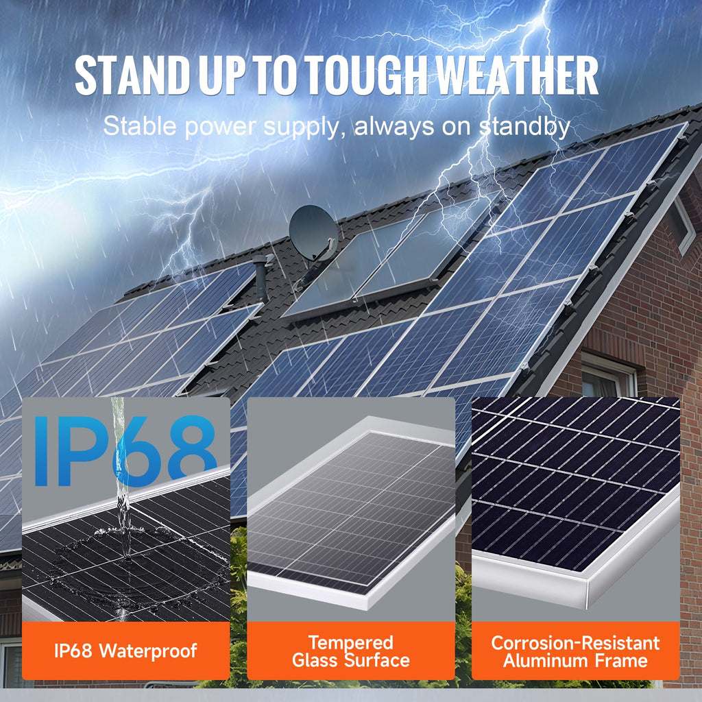 100W Monocrystalline Solar Panel Kit, 12V Monocrystalline Solar Panel