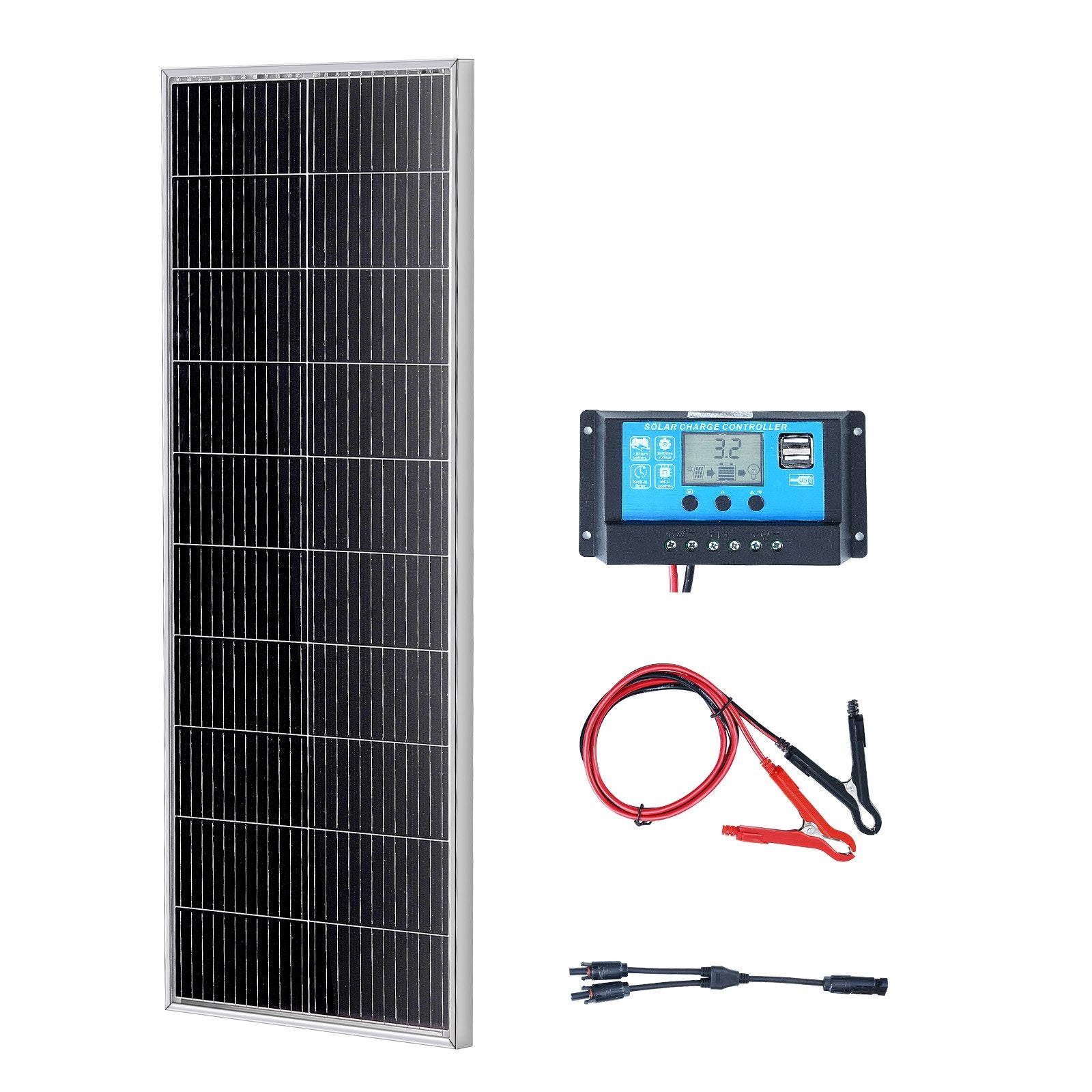 100W Monocrystalline Solar Panel Kit, 12V Monocrystalline Solar Panel