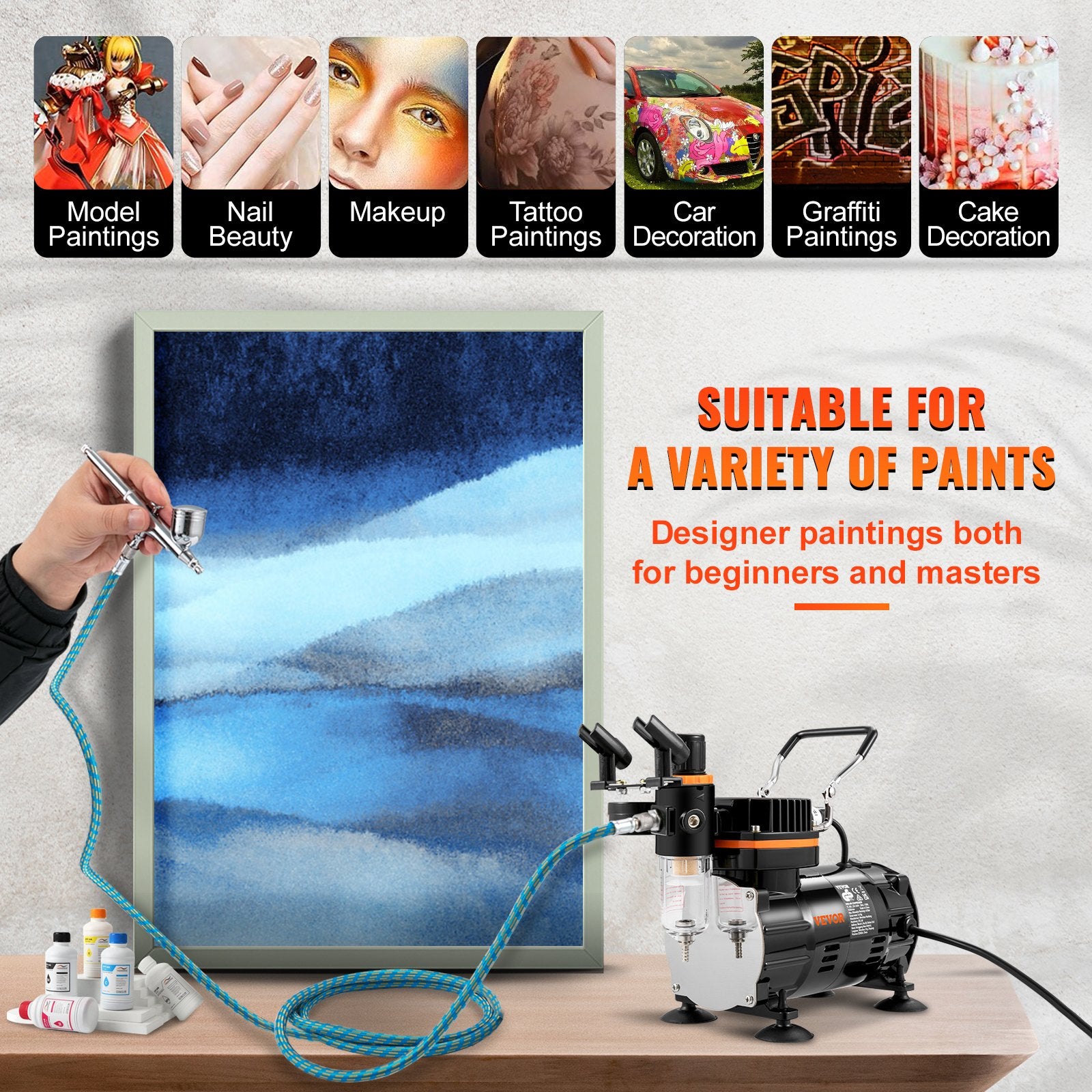 Airbrush Kit, Professional Airbrush Set with Compressor, Airbrushing