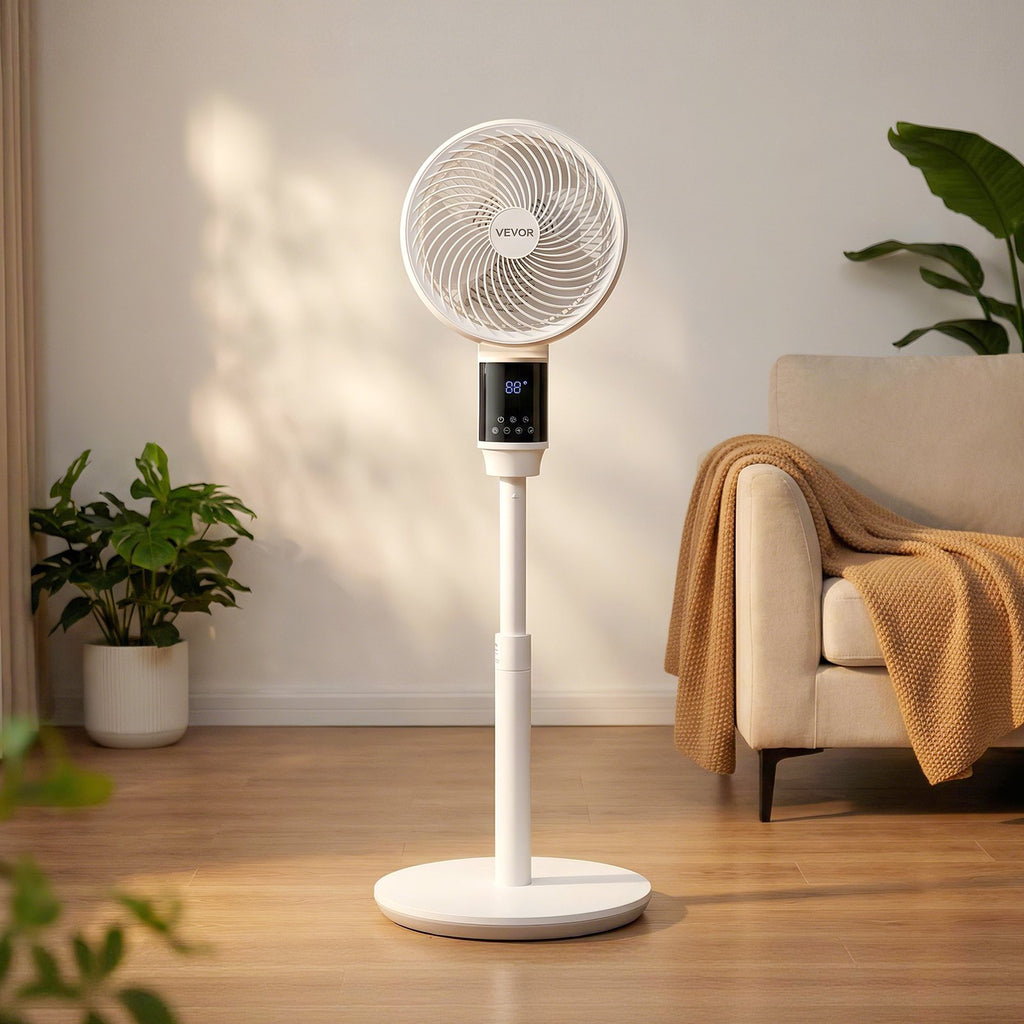 23 cm Pedestal Fan, 80° Oscillating Standing Floor Fan with Quite DC