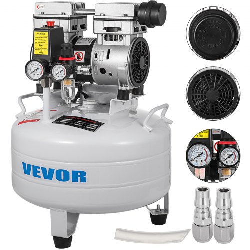 Vertical Air Compressor 6.6 Gallon Ultra Quiet Oil-Free Air Compressor