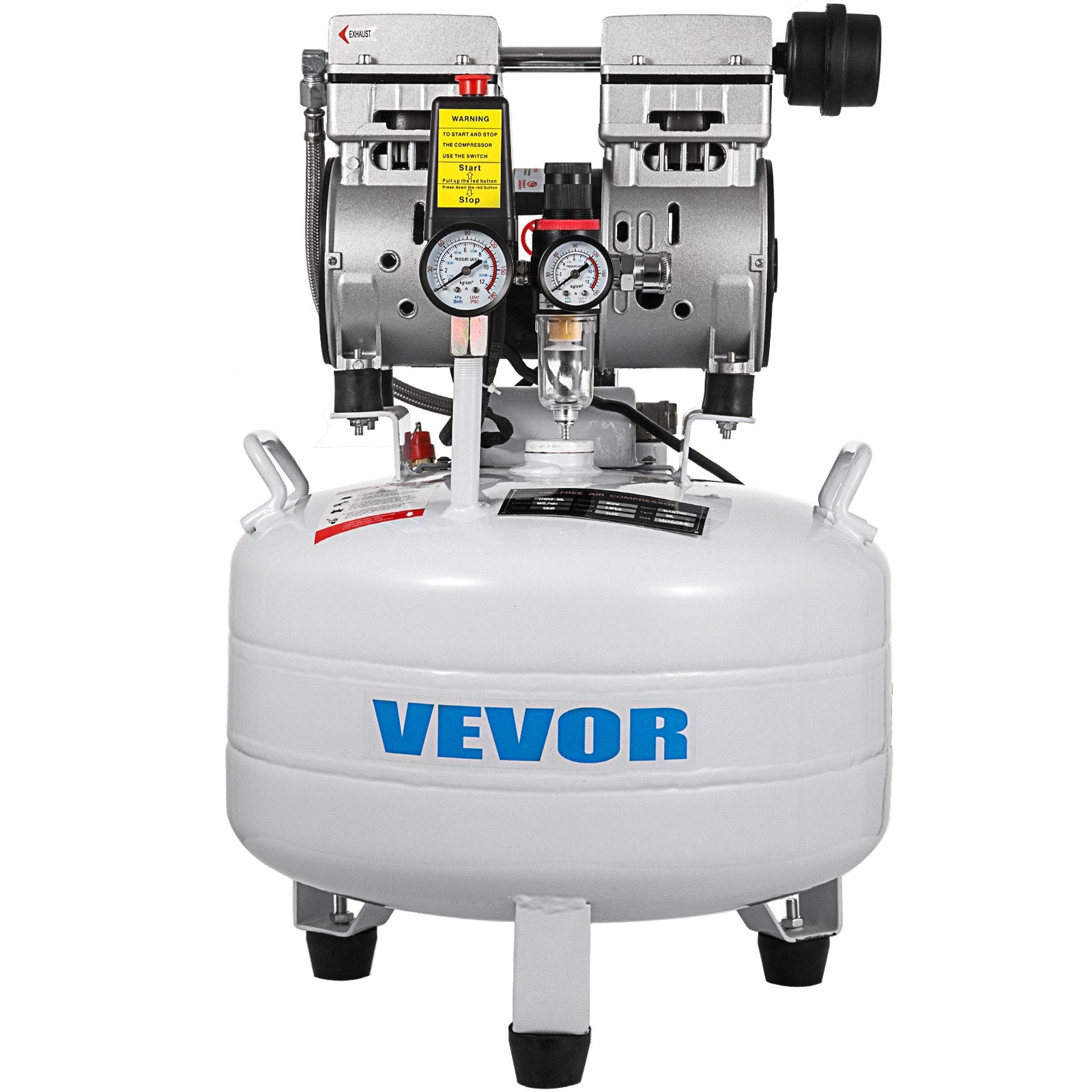 Vertical Air Compressor 6.6 Gallon Ultra Quiet Oil-Free Air Compressor