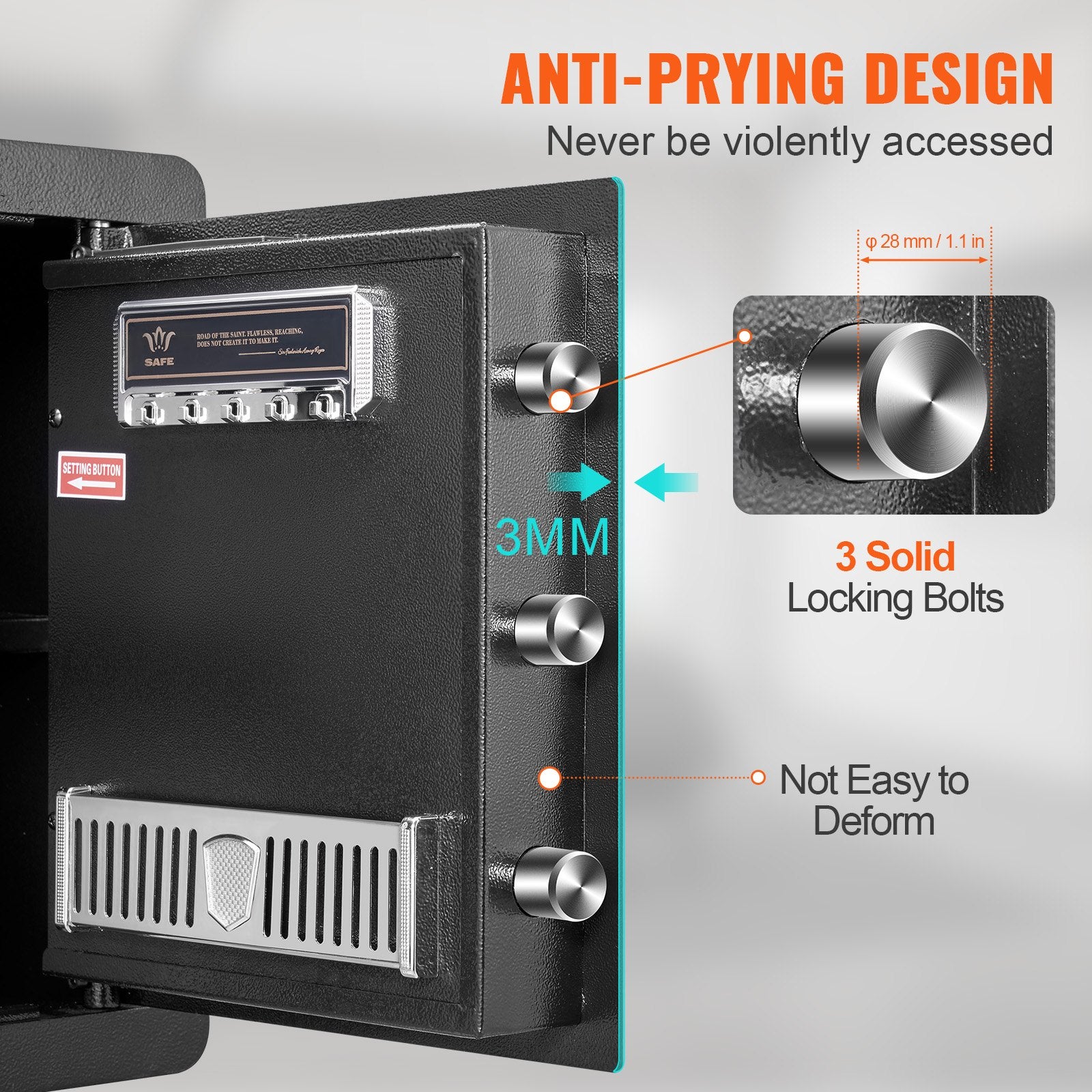 Safe, 51.0 L Home Safe, Steel Security Safe with Digital Keypad and 2