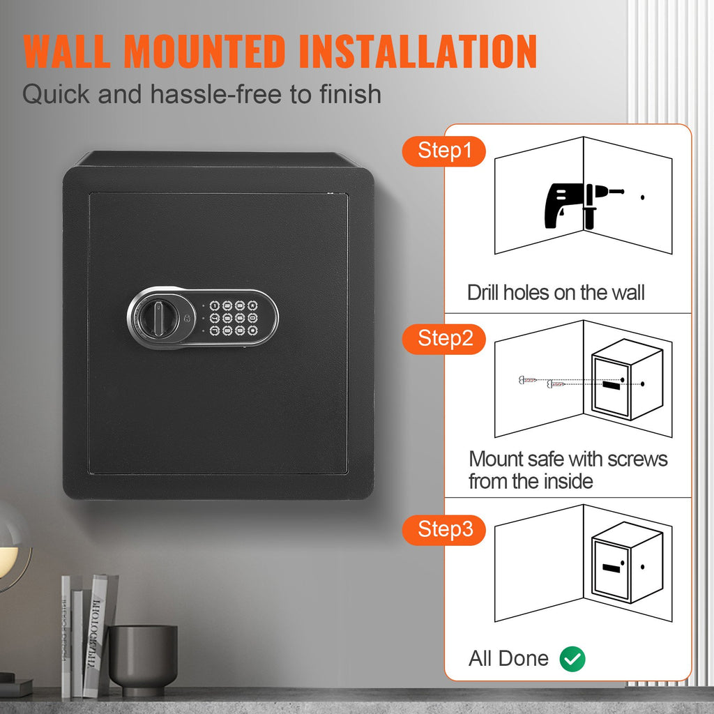 Safe, 51.0 L Home Safe, Steel Security Safe with Digital Keypad and 2