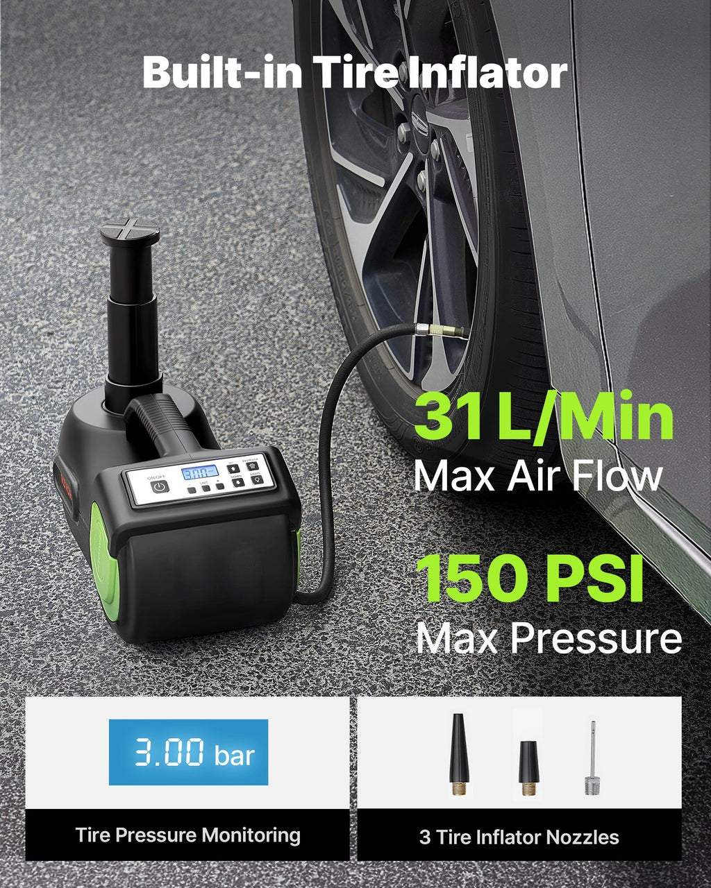 Electric Car Jack 5 Ton Car Jack Hydraulic, Electric Floor Jack with