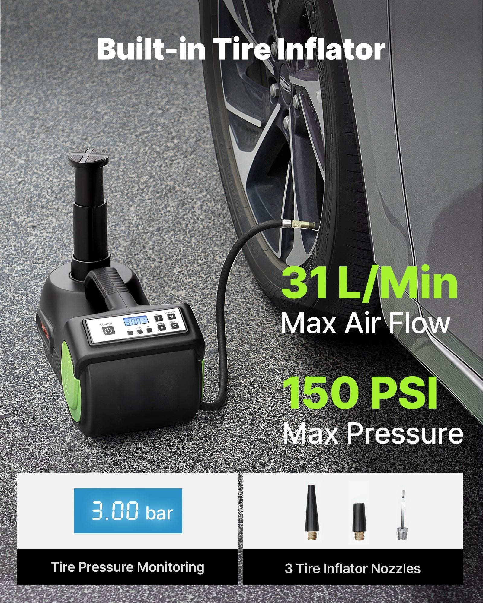 Electric Car Jack 5 Ton Car Jack Hydraulic, Electric Floor Jack with
