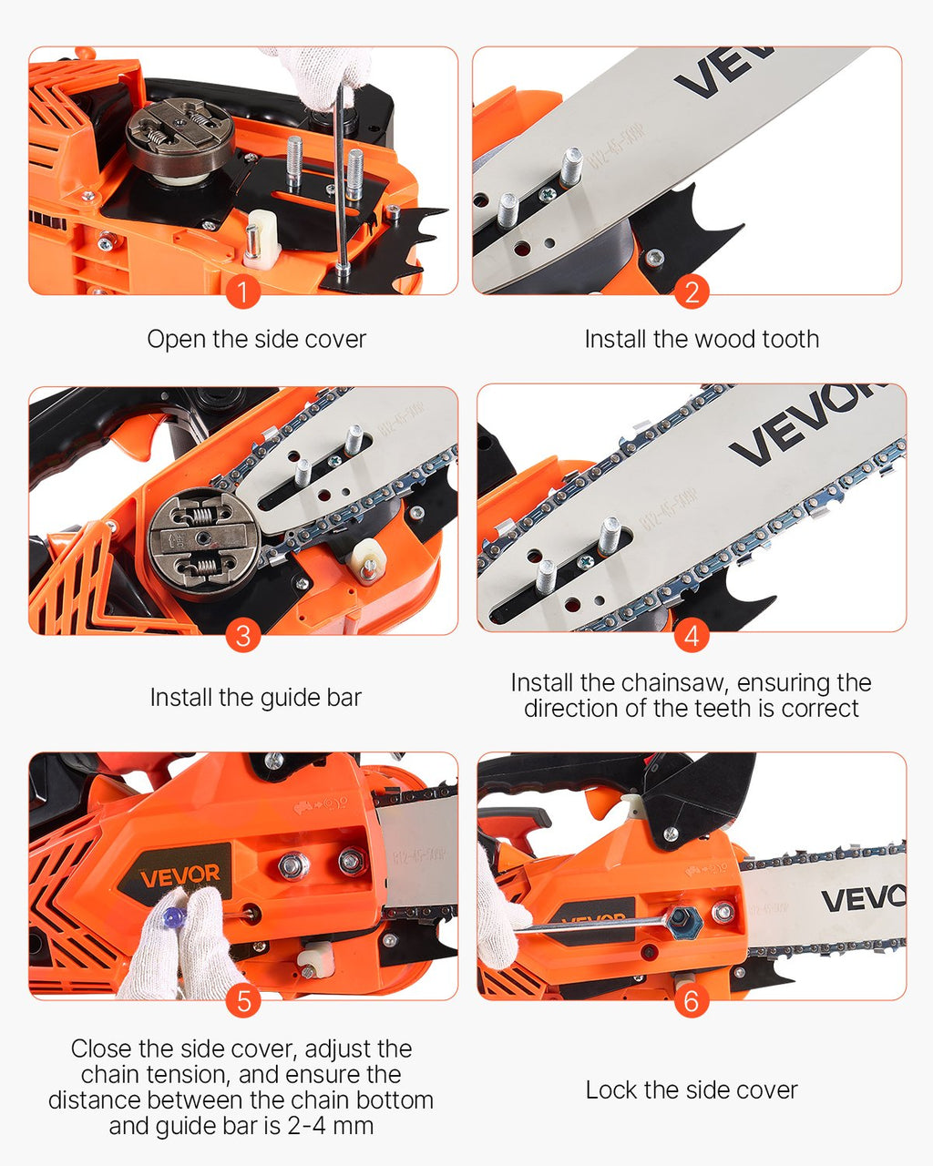 25 cc Gas Chainsaw, 12 inch Gas Powered Chainsaw, 1.02 HP Power Chain
