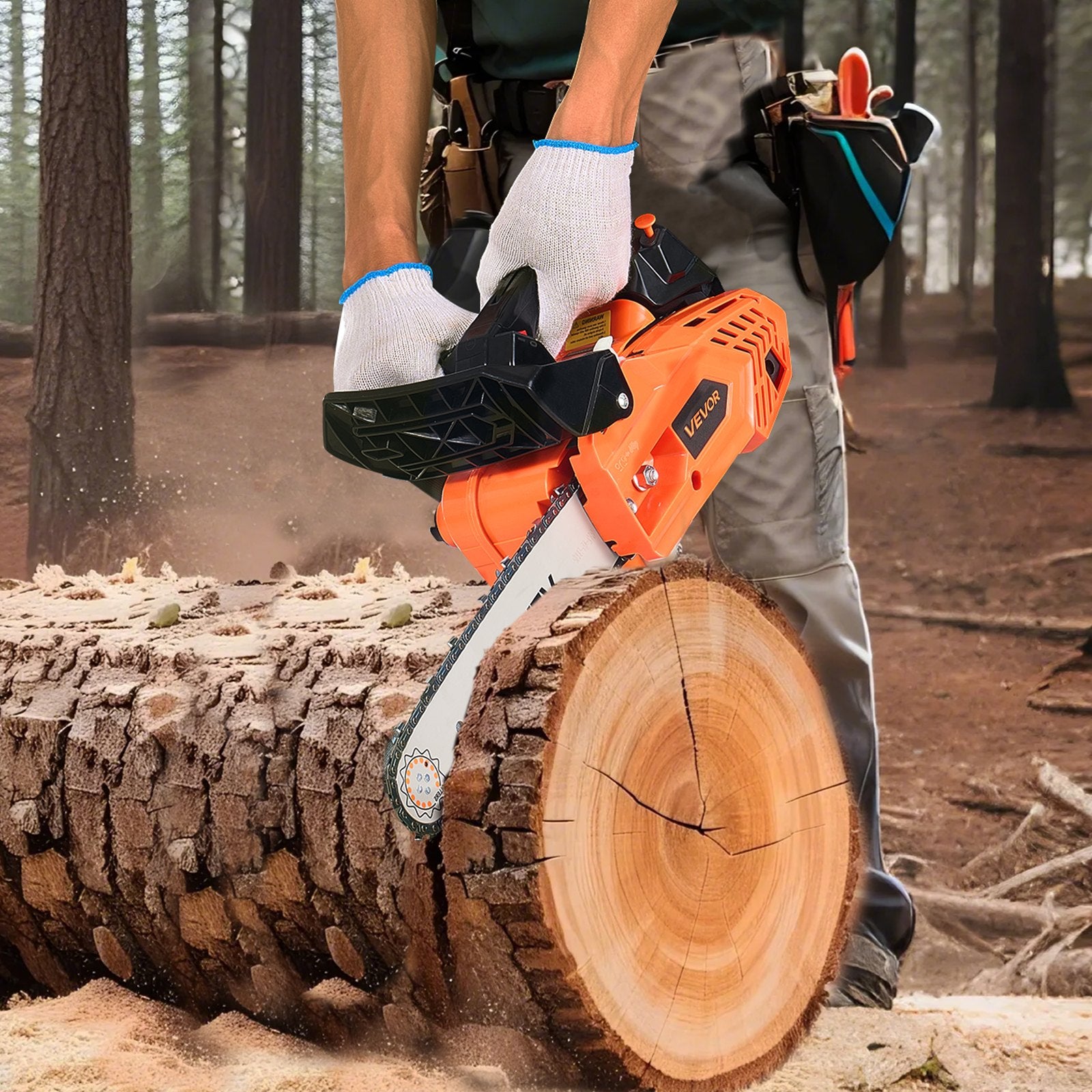 25 cc Gas Chainsaw, 12 inch Gas Powered Chainsaw, 1.02 HP Power Chain