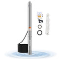 Deep Well Submersible Pump, 910W Input Power, 230V, 100 L/min Flow, 53