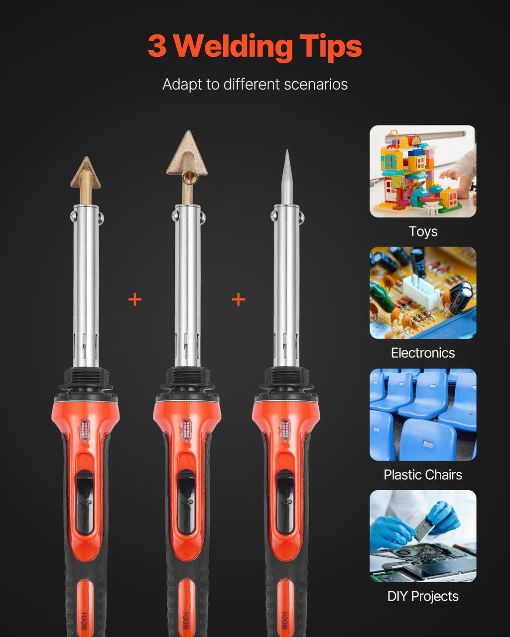 Plastic Welder Kit, 60W/100W Dual-Power Plastic Welding Soldering Iron