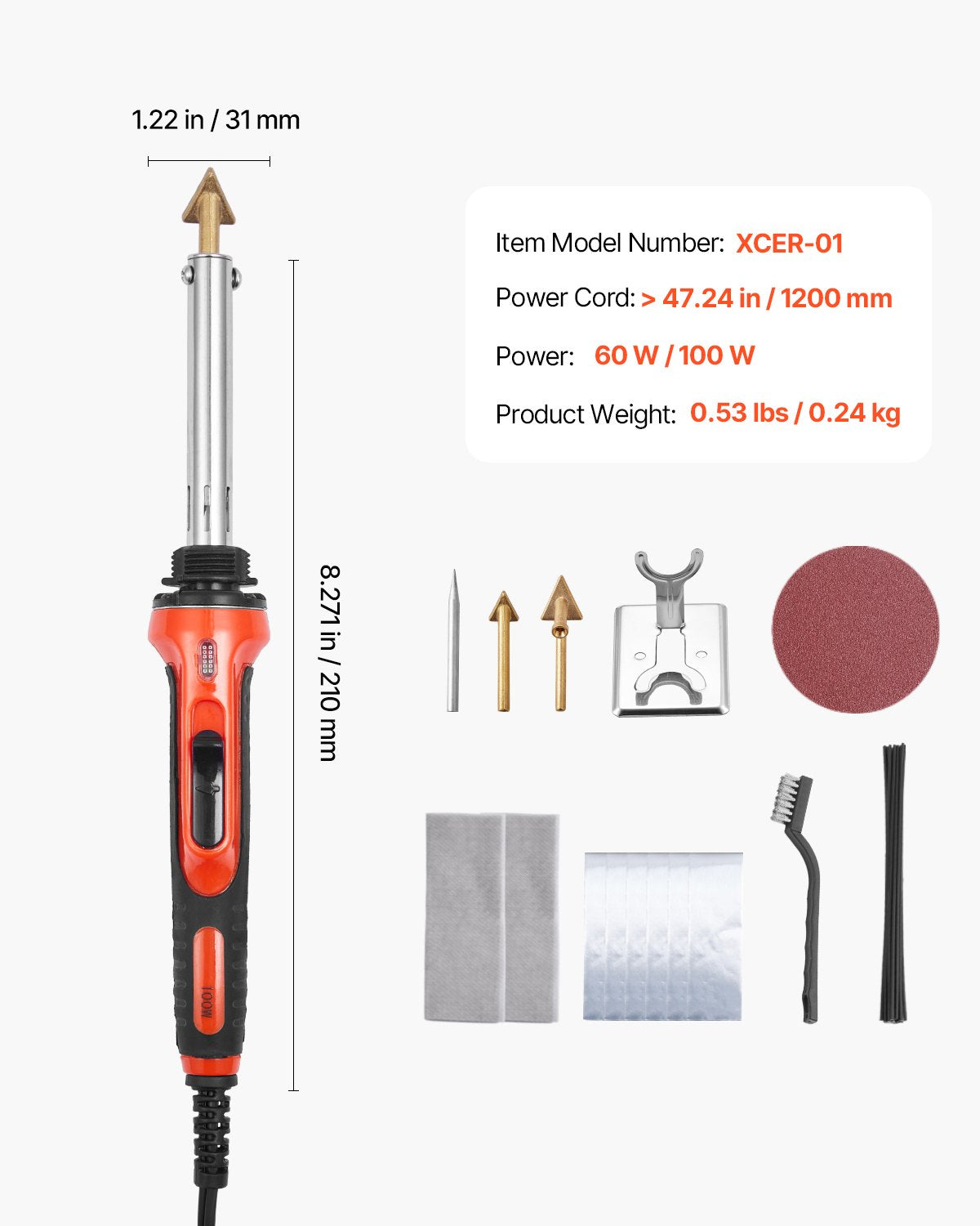 Plastic Welder Kit, 60W/100W Dual-Power Plastic Welding Soldering Iron