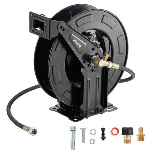 Pressure Washer Hose Reel, 15.2 m x 9.5 mm Retractable Power