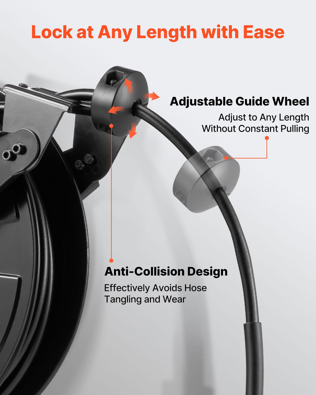 Pressure Washer Hose Reel, 15.2 m x 9.5 mm Retractable Power