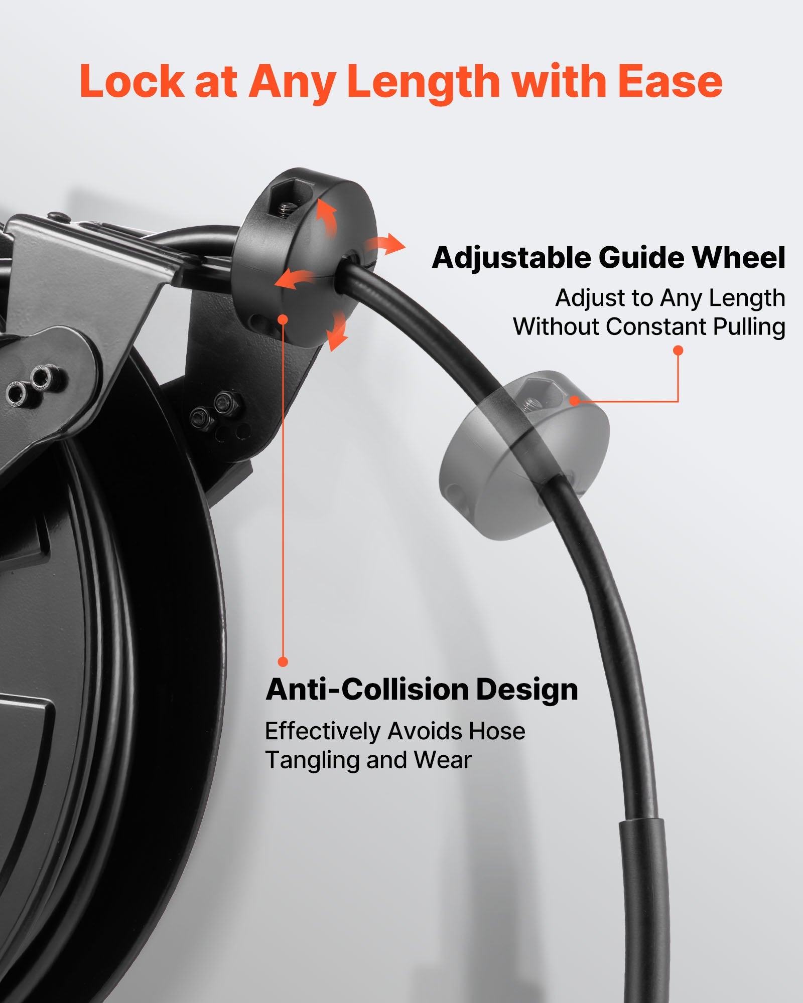 Pressure Washer Hose Reel, 15.2 m x 9.5 mm Retractable Power