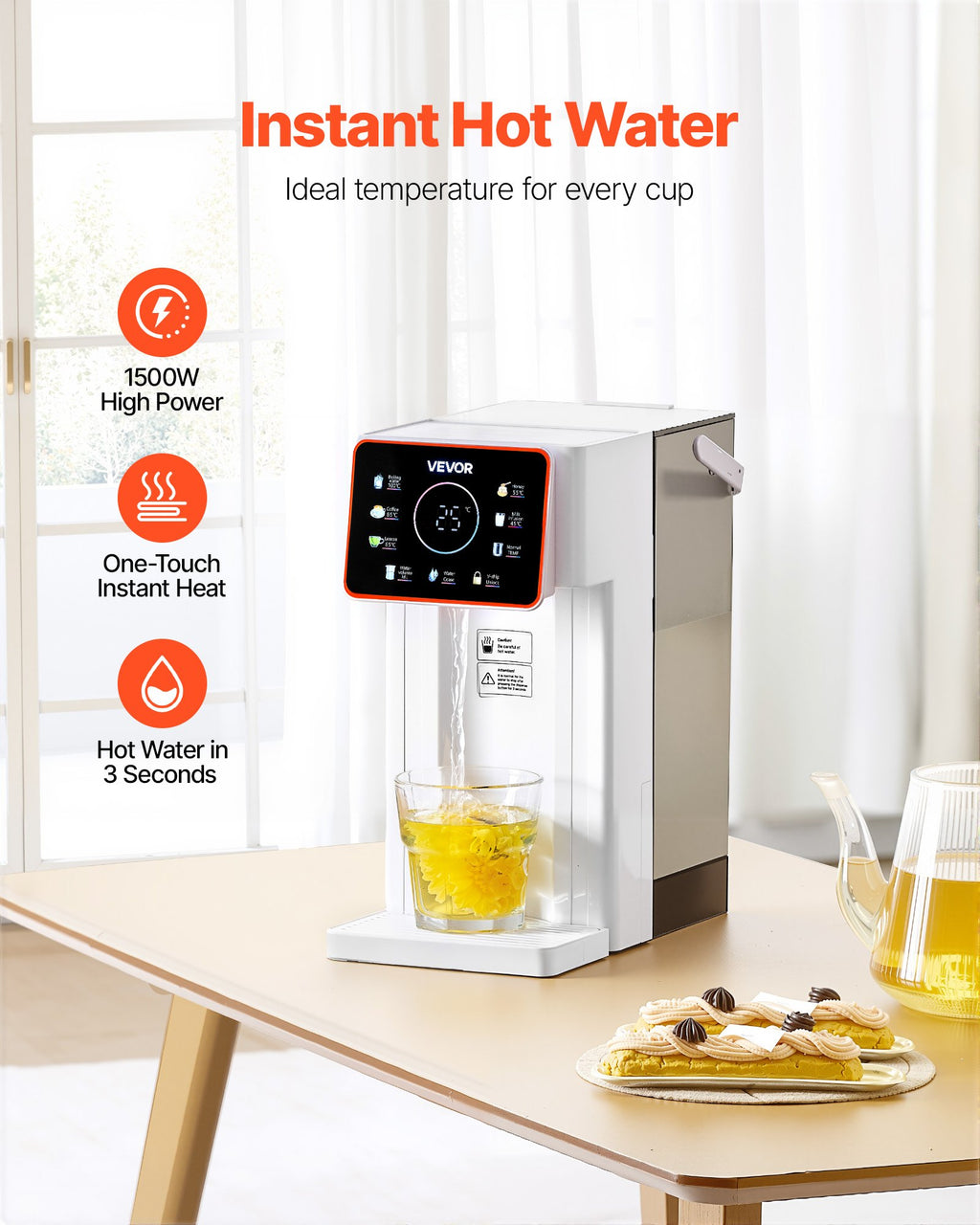 Instant Hot Water Dispenser, Countertop Boiling Water Dispenser with