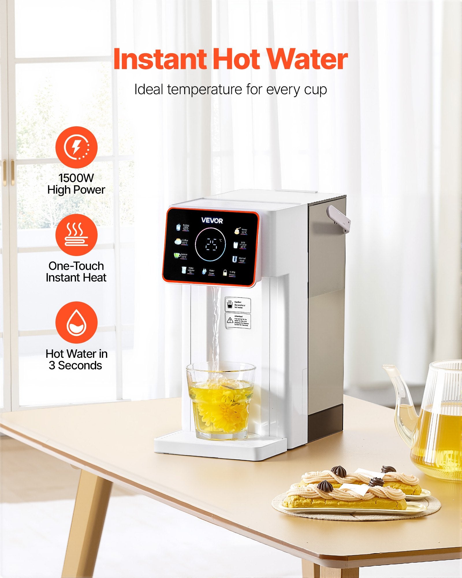 Instant Hot Water Dispenser, Countertop Boiling Water Dispenser with
