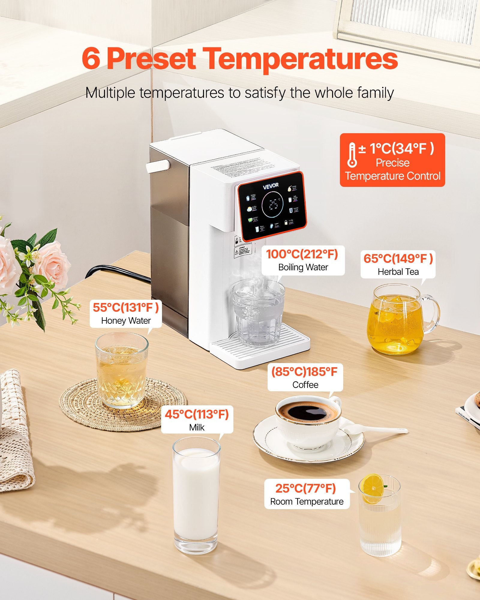 Instant Hot Water Dispenser, Countertop Boiling Water Dispenser with