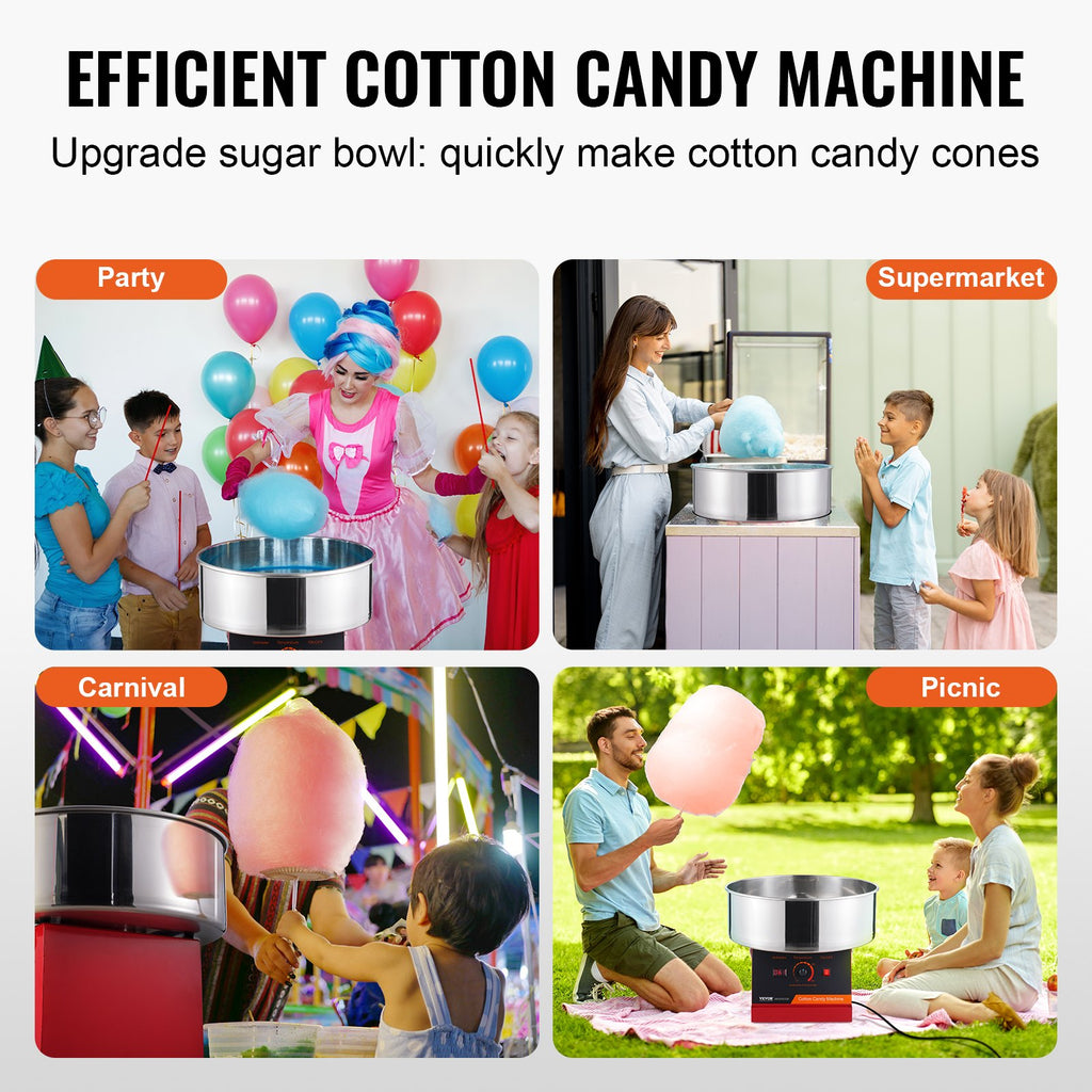 Electric Cotton Candy Machine, 1000W Candy Floss Maker, Commercial