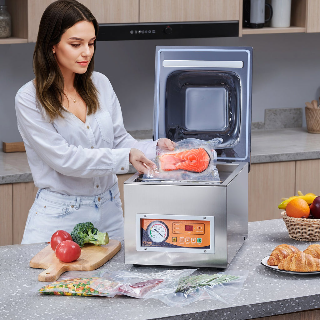 Chamber Vacuum Sealer, 260W Sealing Power, Vacuum Packing Machine for