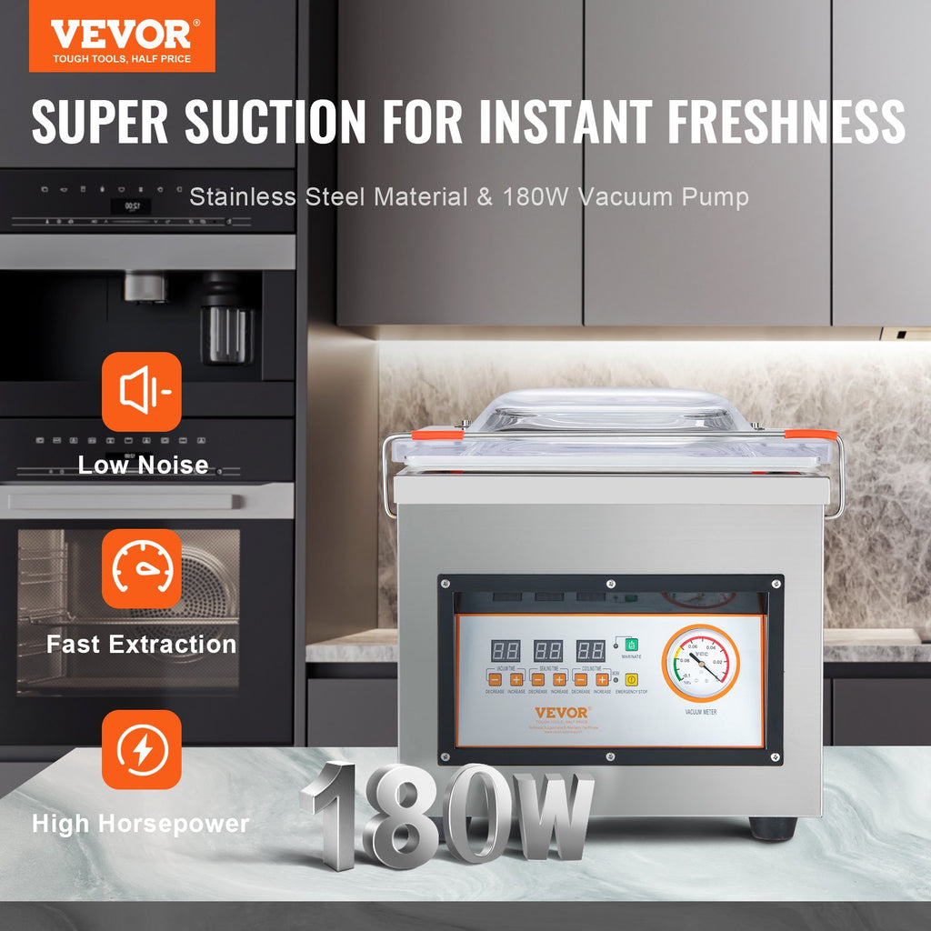 Chamber Vacuum Sealer, 320W Sealing Power, Vacuum Packing Machine for