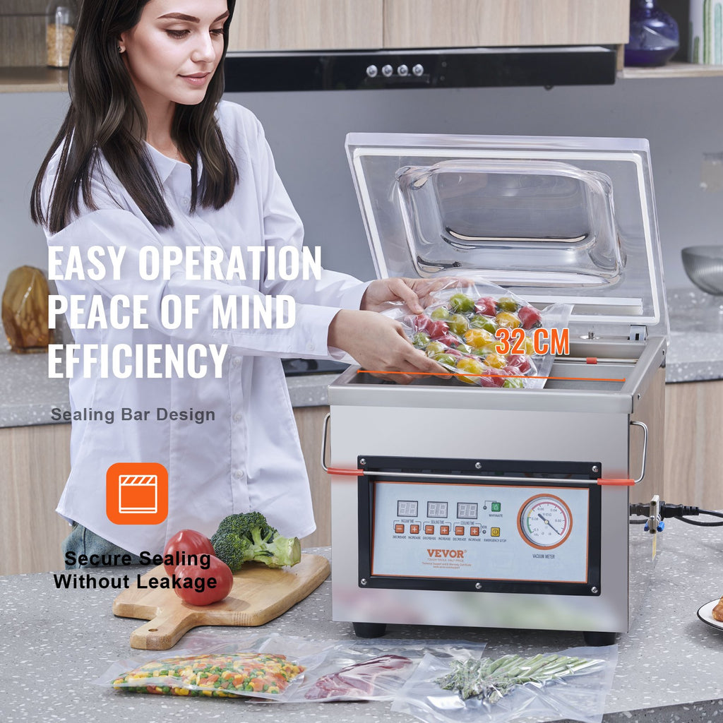 Chamber Vacuum Sealer, 320W Sealing Power, Vacuum Packing Machine for