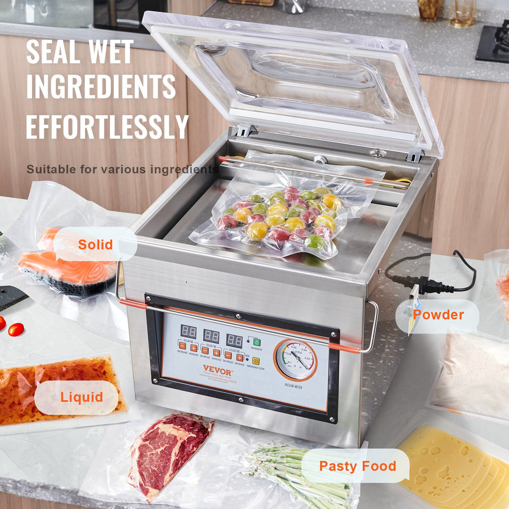 Chamber Vacuum Sealer, 320W Sealing Power, Vacuum Packing Machine for