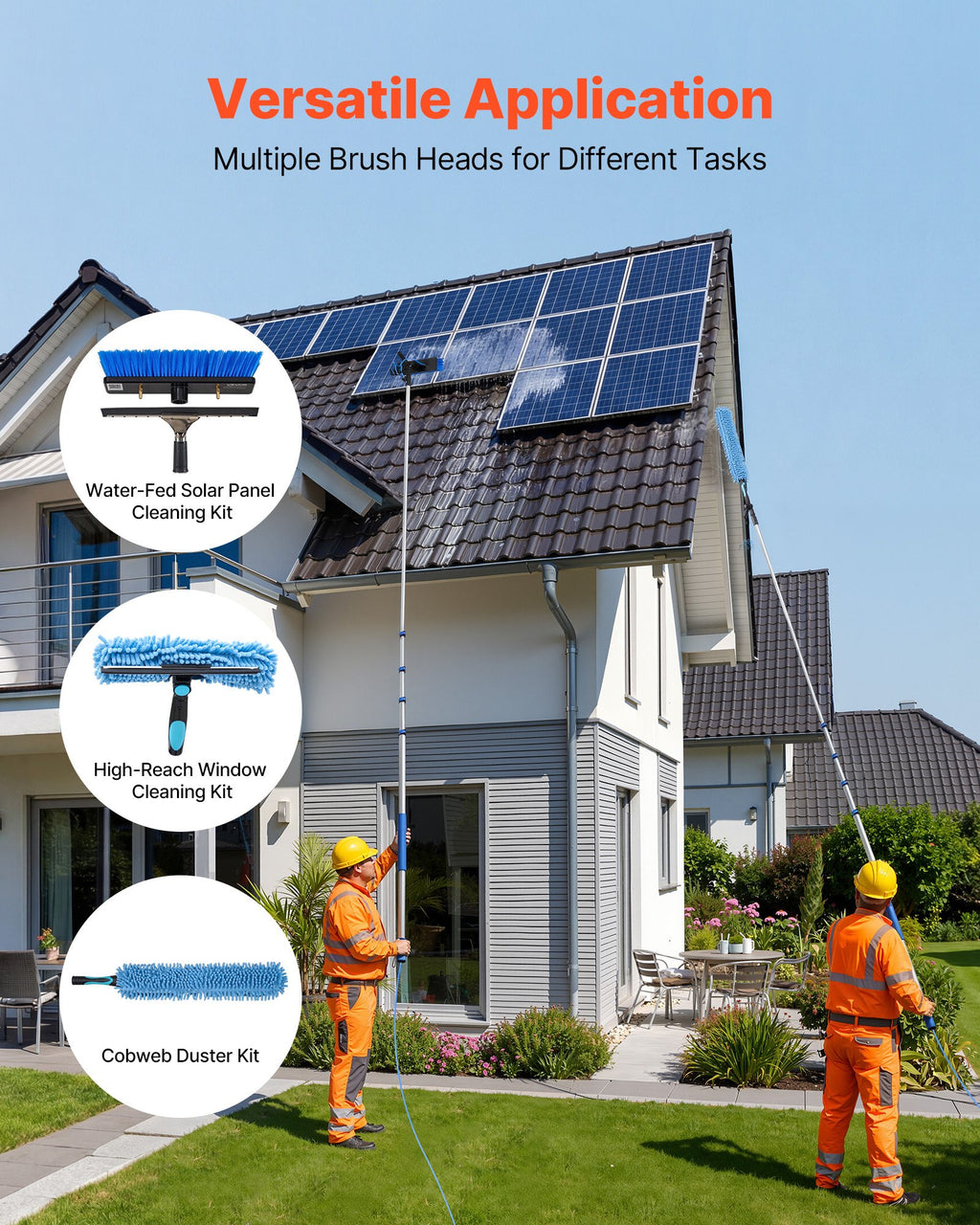 Solar Panel Cleaning Kit, 7.885 m, Water Fed Pole Kit with Cleaning