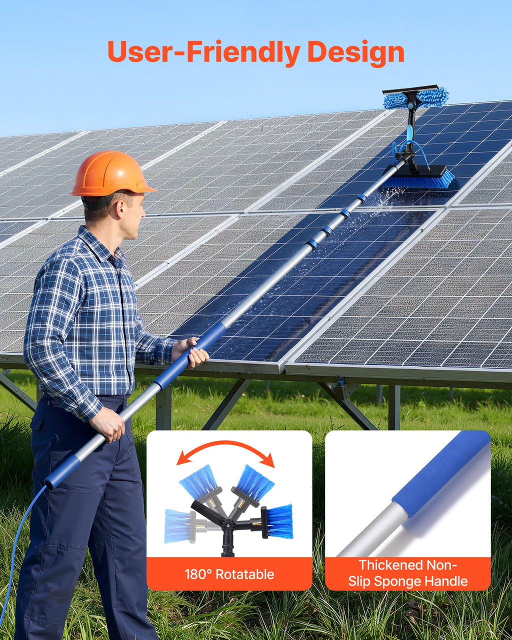 Solar Panel Cleaning Kit, 7.885 m, Water Fed Pole Kit with Cleaning
