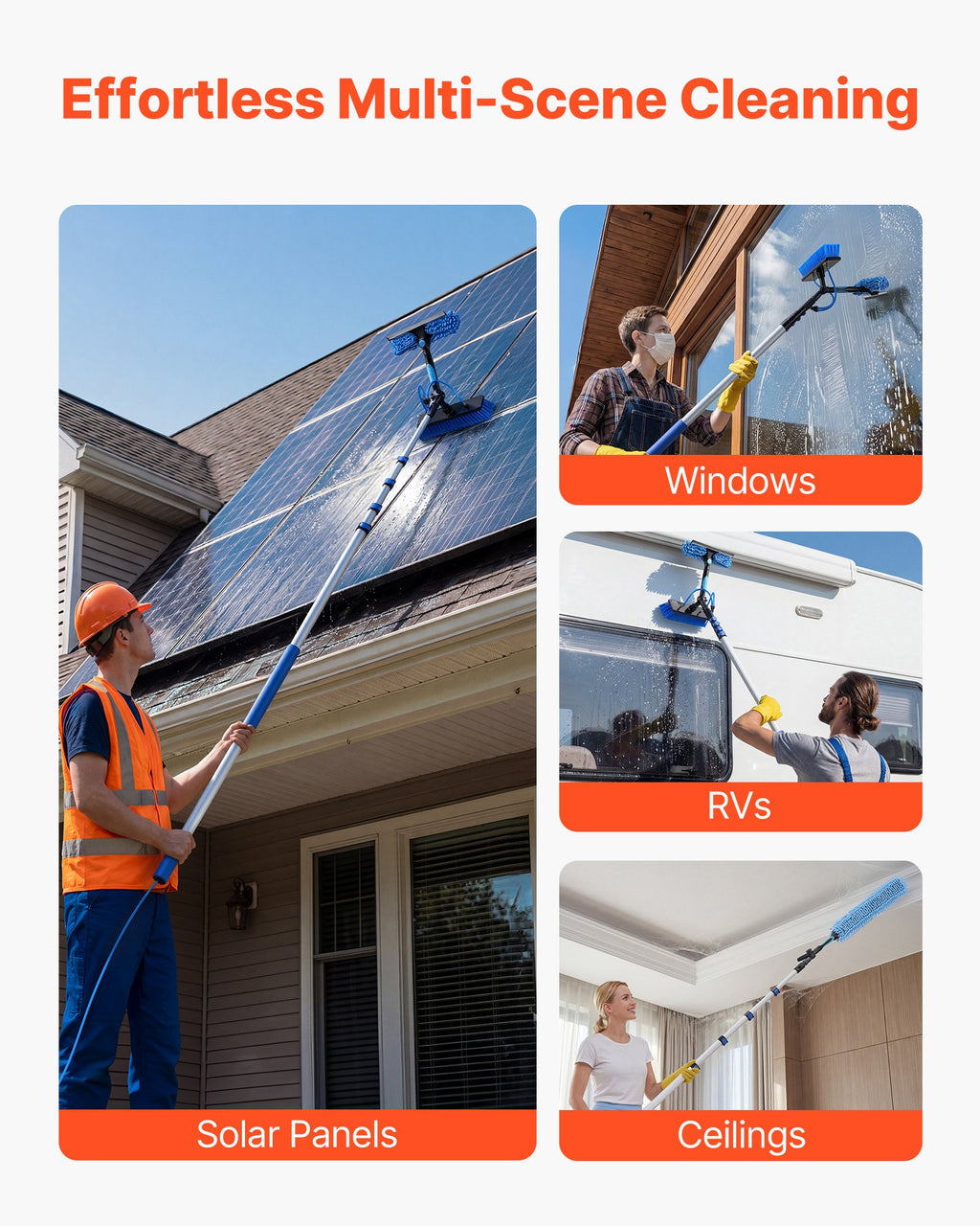 Solar Panel Cleaning Kit, 7.885 m, Water Fed Pole Kit with Cleaning