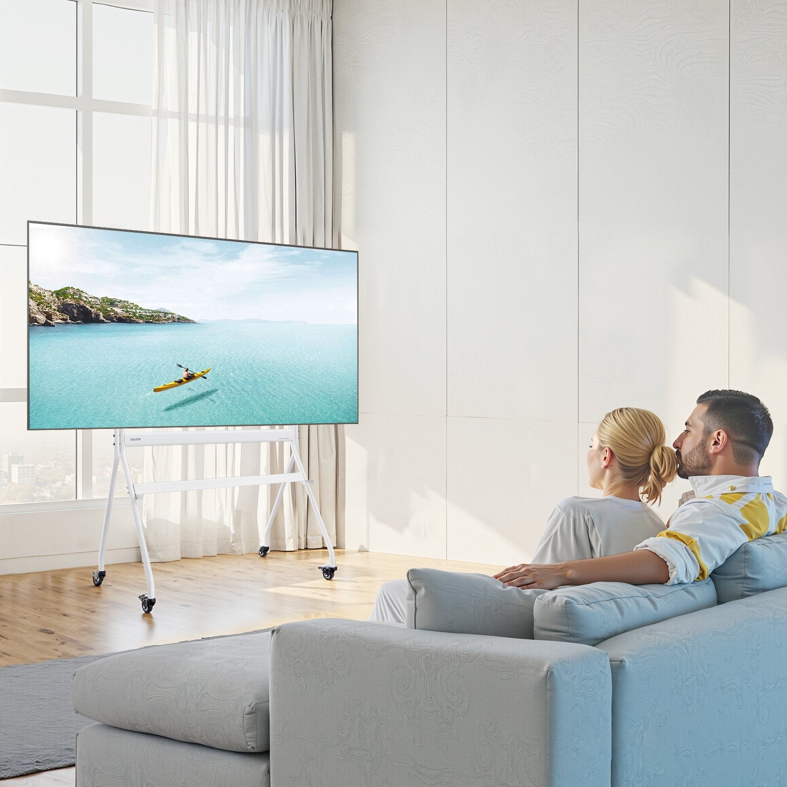 Rolling TV Stand, Mobile TV Cart for 35-100 Inch LED/LCD/OLED