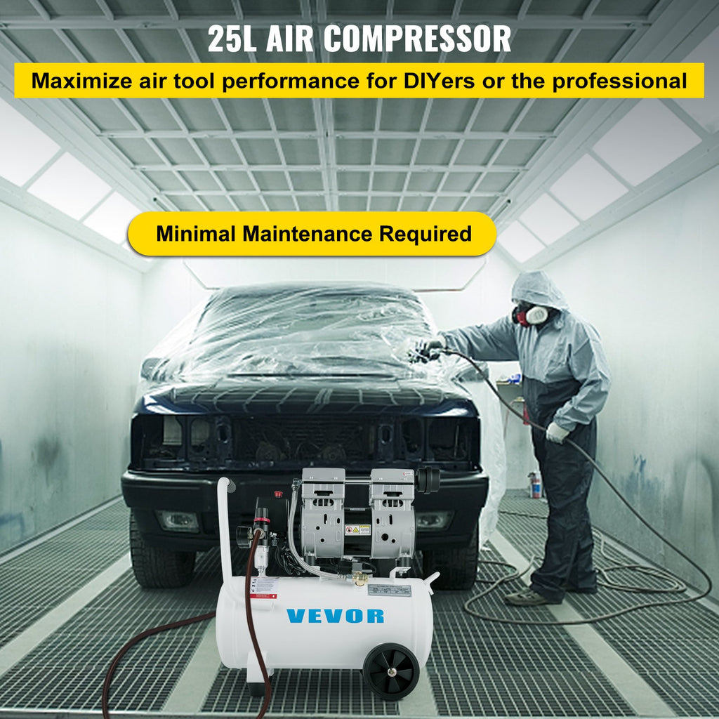 Air Compressor 20.8 L, Portable Air Compressor 1 HP, Oil-Free Air
