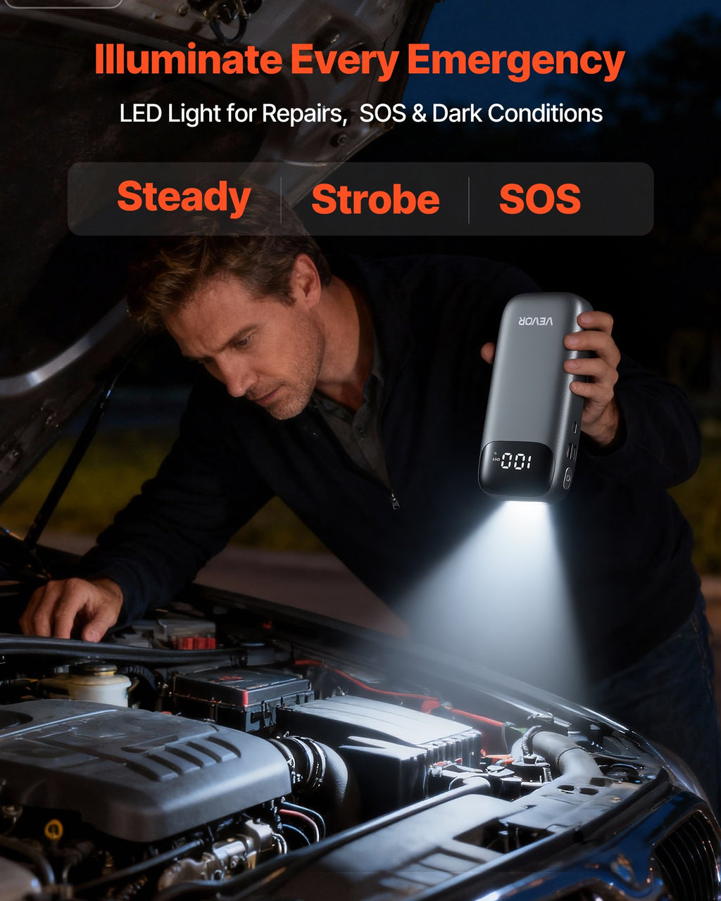 Jump Starter, 6000A Peak, Car Jumper Starter Battery Pack, 12V