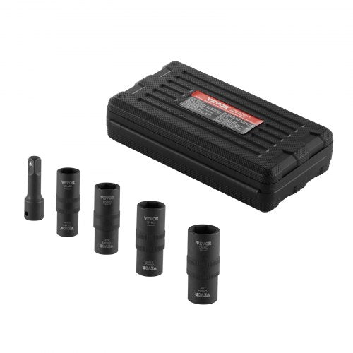 Lug Nut Impact Socket Set, 1/2 inch Drive Metric and SAE 6-Point Flip