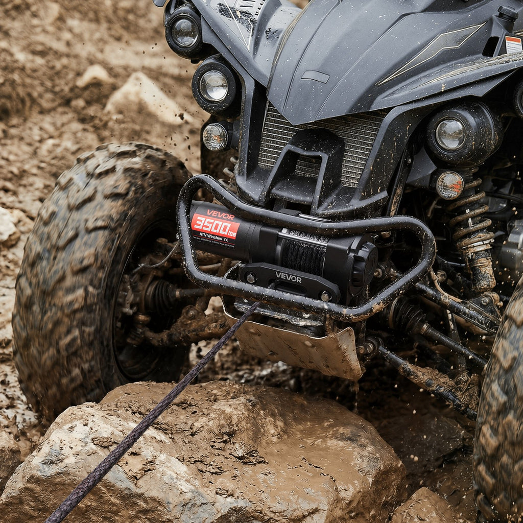 1587 kg Electric Winch, 12V DC ATV/UTV Winch with Φ5.5 mm x 10 m