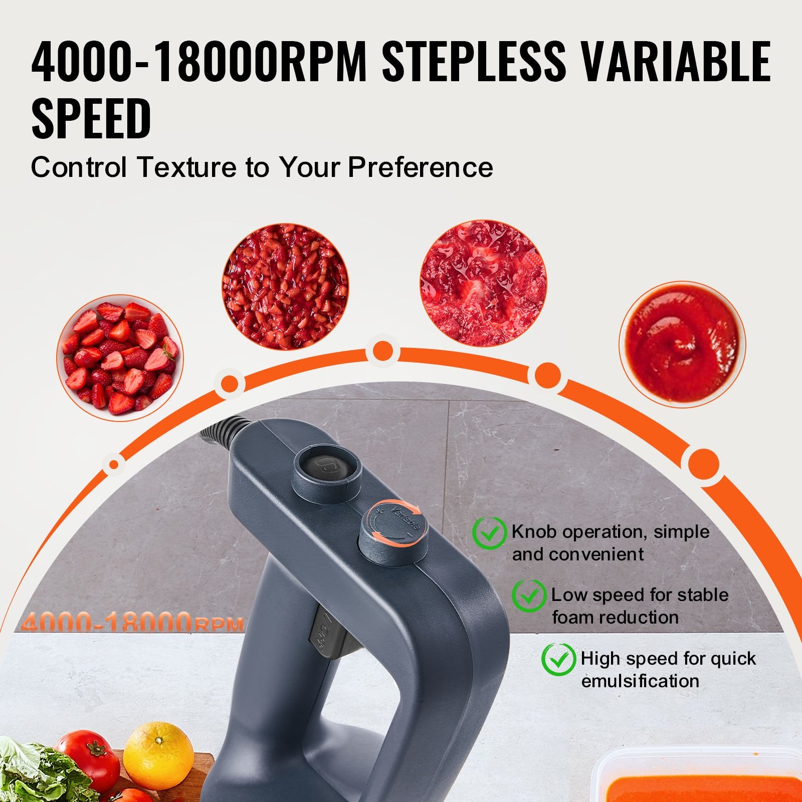 Commercial Immersion Blender, 500W Heavy Duty Hand Mixer, 16 inch